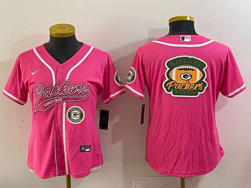 Women 2025 Green Bay Packers Blank Pink Nike Limited NFL Jersey style 09